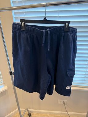 Nike Navy Cargo Fleece Drawstring Shorts